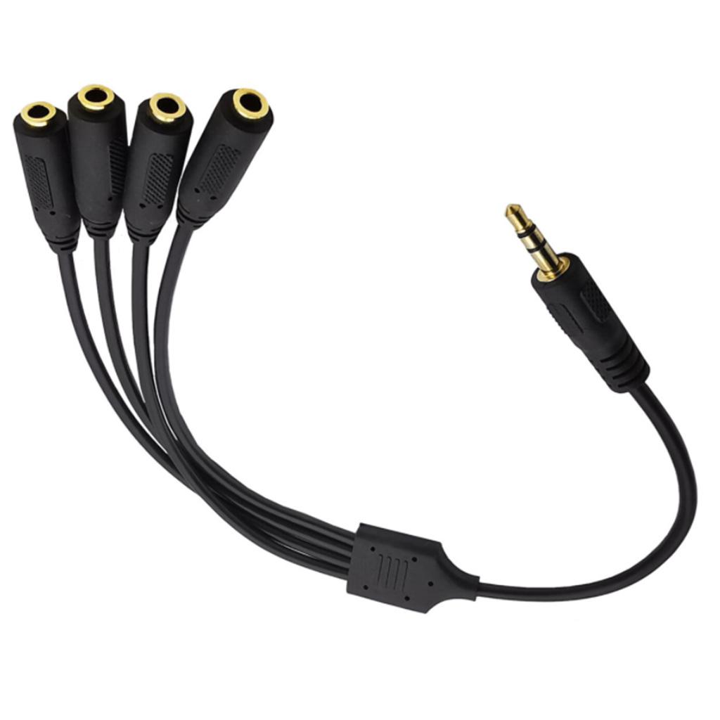 3.5mm Audio Cable, One Point Four Extension Cable, DC3.5 Stereo Male, Divided Into 4 DC3.5 Stereo Female,Level 3