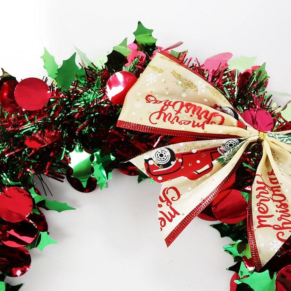 Handmade Christmas Color Strip Wreath Colorful Christmas Decoration Wreath  Indoor