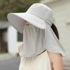 Wide Brim Foldable Shawl Hat Anti Uv Adjustable Integrated Face Mask Fisherman Hat Large Brim Sun Hat Tea Picking Hat Summer