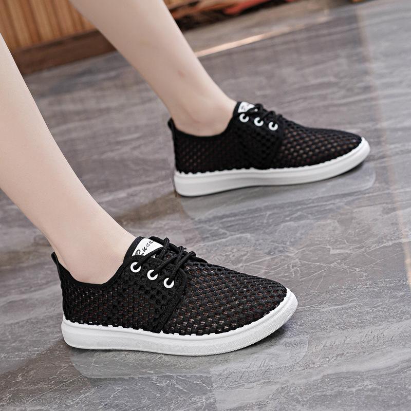 Summer Women's Non-slip Flying Woven Shoes Sports Shoes Breathable Fitness Running Casual Shoes