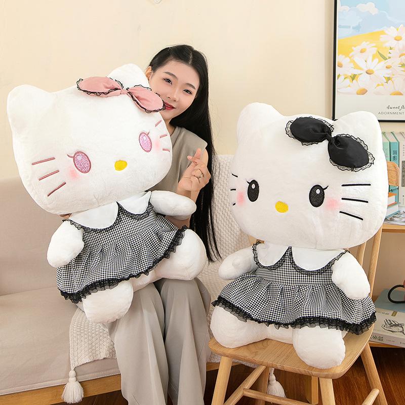 Plush Doll Boutique Black KT Cat Throw Pillow Scissor Machine Exchange Doll Gift