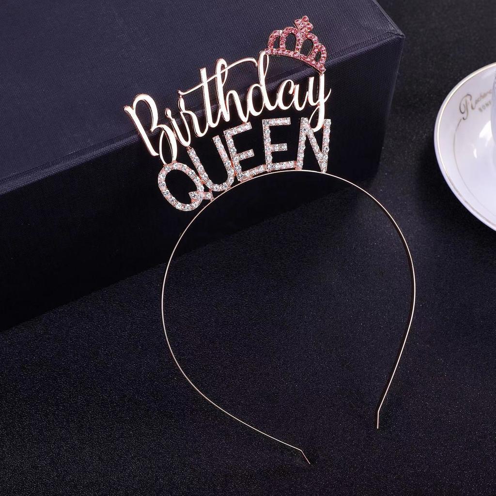 Diamant Buchstaben Stirnband Geburtstag Haaraccessoires Geburtstagskönigin Geburtstagsparty Stirnband