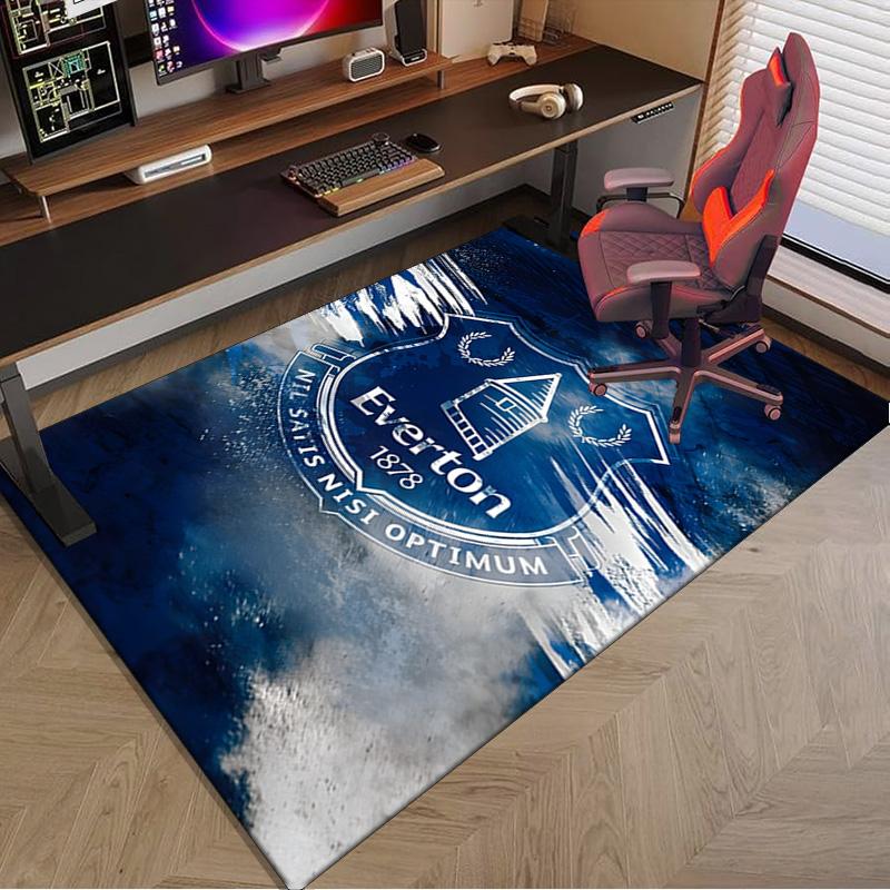 Ever-ton Football Club Crest Printed Area Rug for Office, Chair Rug, Decorative Carpet Floor Mat, Large Size Fan gifts Christmas gifts
