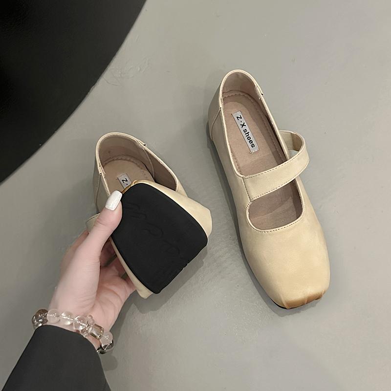 Fashion Square Toe Women Ballet Flats Shoes Fashion Shallow Elastic Band Spring Autumn Ladies Comfort Soft Sole Ballerina Shoes