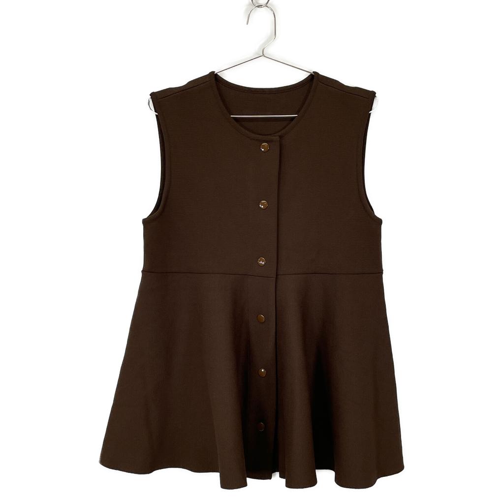 ADORE [Good Condition] 531-3170315 Peplum Knit Sleeveless tops 38 BrownUsed