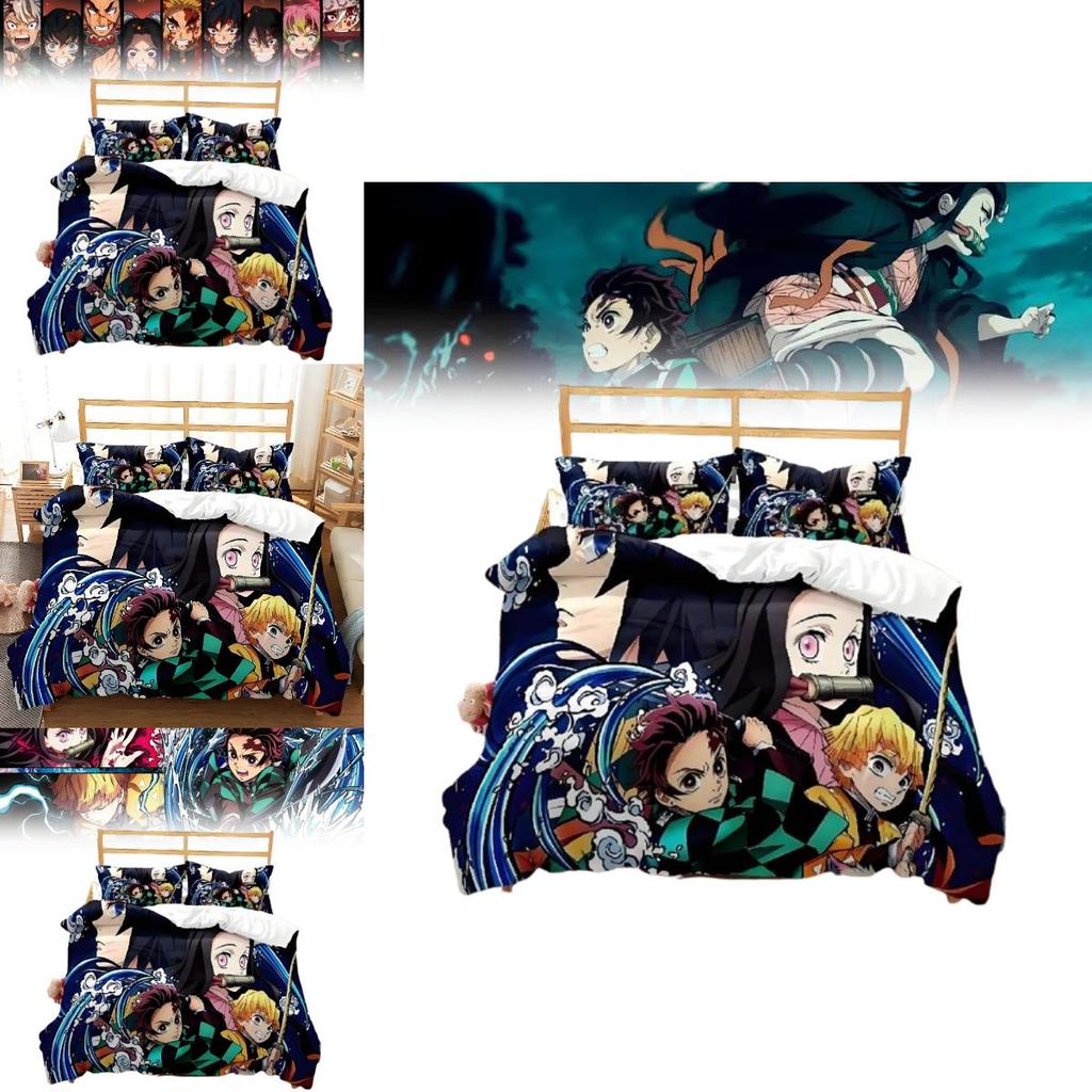Demon Slayer Bedding Set With Fleece Fabric And Multisize Options For Cozy Sleep