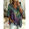 T-shirt da Donna Taglie Forti Scollo a V Maniche a Pipistrello Stampa Etnica Boemia Top Largo Estivo Comodo Traspirante Quotidiano Casual Stile Modellante