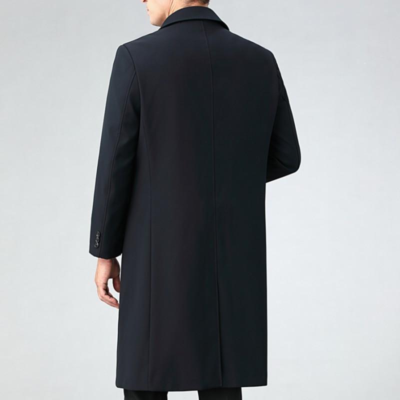 Cortavientos de alta gama para hombre de mediana edad para negocios largo primavera y otoño abrigo para hombre solapa de papá casual lana abrigo fino