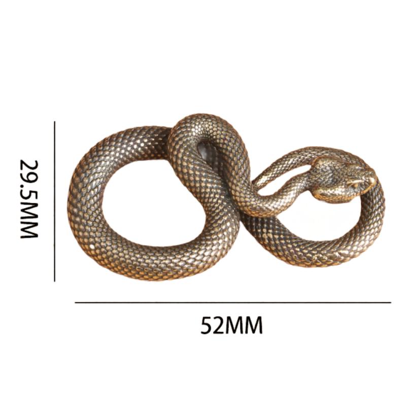 Solid Copper Snake Figurine Zodiac Serpent Ornament Desktop Feng Shui Model Collection Statue Brass Crafts New Year Gifts
