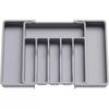 Ware Drawer Organizer Expandable Utensil Tray for Kitchen Adjustable Flatware and Cutlery Holder Black Cutlery Organiser