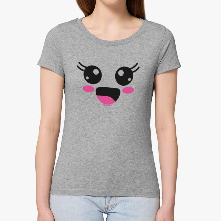 Женская милая футболка АНИМЕ Лицо Японская манга Япония Женская одежда Футболка 4XL