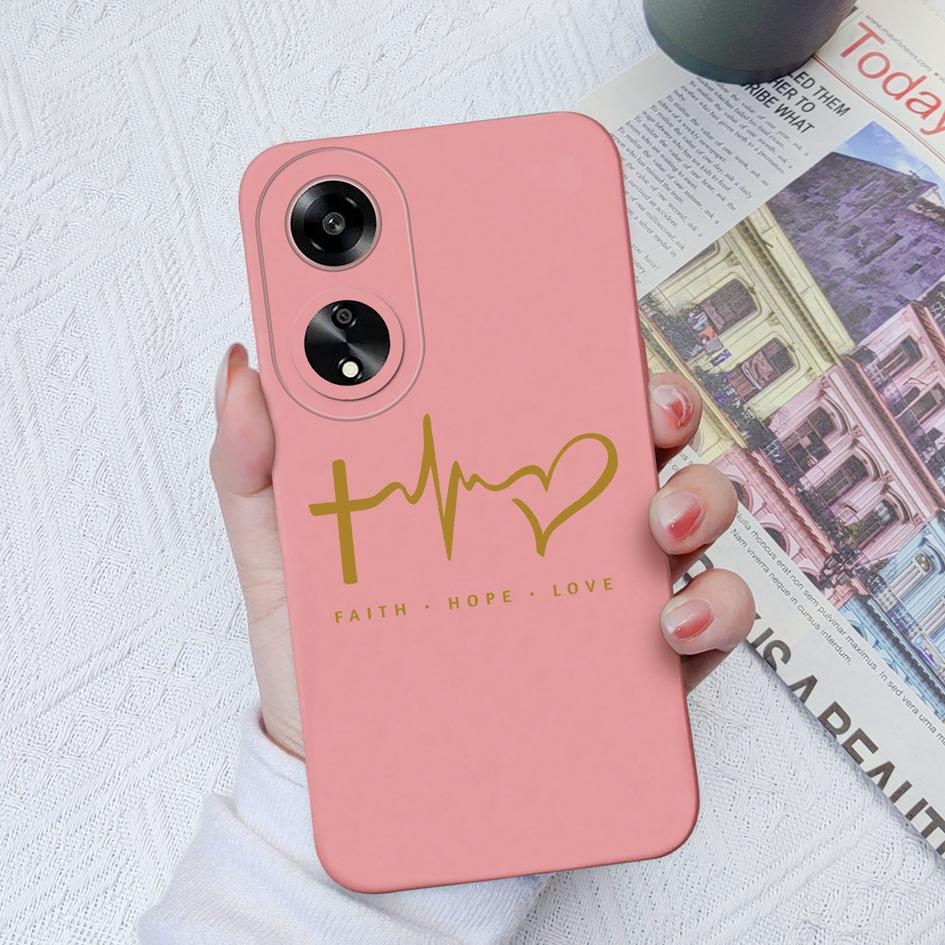 Fashion Love Heart Phone Cases For Oppo A1 A1K A7 A11 A15 A35 A52 A55 Soft Liquid Silicone Anti Slip Durable Shockproof Protective Shell For Oppo Capa