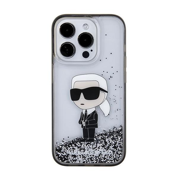 Karl Lagerfeld Klhcp15Llkknsk Iphone 15 Pro 6.1 Transparent Hardcase Liquid Glitter Ikonik