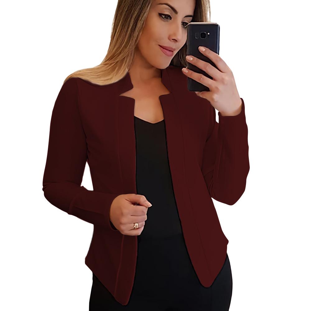 2023 Autumn/Winter European-American Solid Color Slim Fit Commuter Suit Jacket
