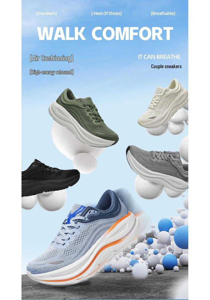 HK Breathable Mesh Trail Running Shoes - Comfortable, Thick Sole, Shock-Absorbing, Wear-Resistant for Long-Distance Training and Physical Tests.