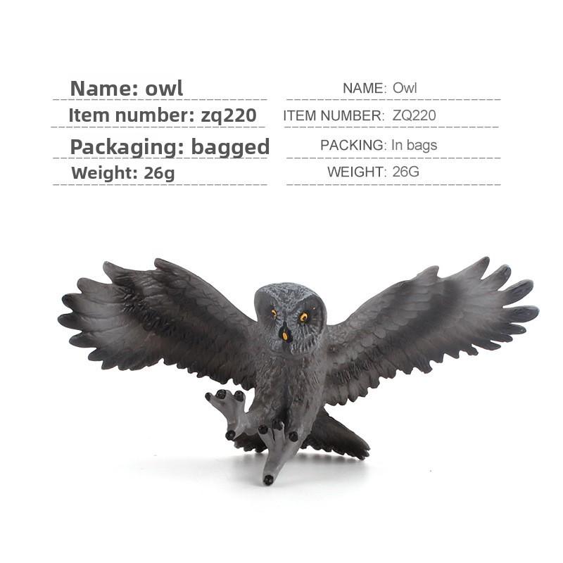 Wildlife Pvc Bird Models With Nonmovable Design For Nature Study And Display GrayOwl