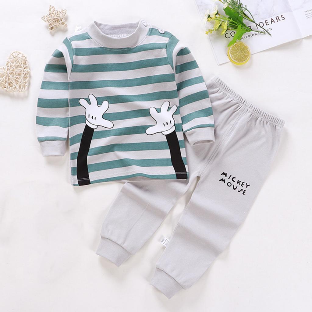 Kinder Jungen und Mädchen Hauskleidung und Pyjamas Langarm-Oberteile und Hosen Sets