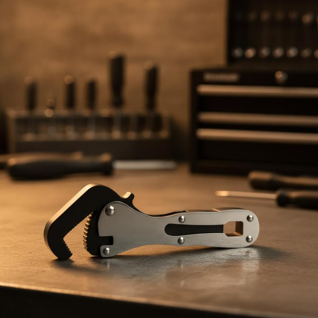 Short Pocket Wrench with Built-in Driver Portable Hand Tool Versatile