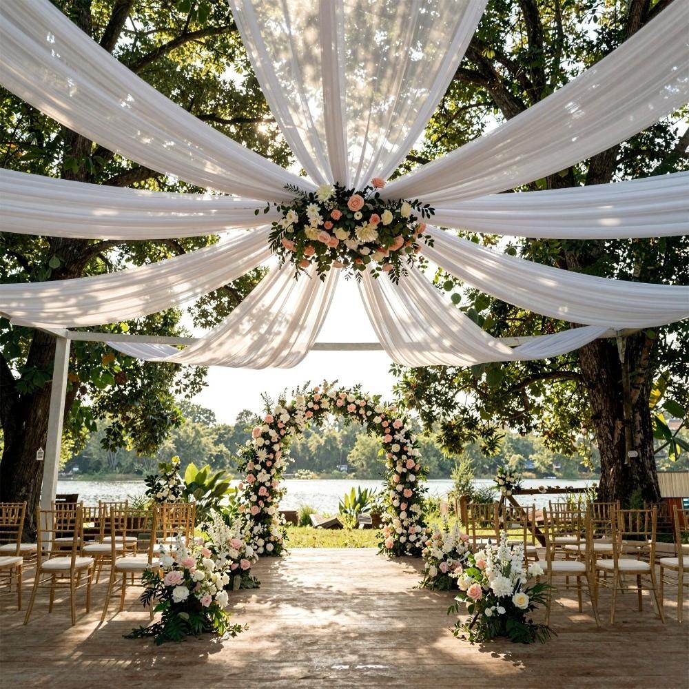 Metall Deckenvorhang Aufhängungsring-Kit Rostfrei DIY Vorhänge Hochzeit Deckenvorhang Ring Schmiedeeisen Abnehmbare Kette