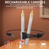 Rechargeable Flameless LED Taper Candle Timer Remote Flickering Dripping Wax Window Tall Candlestick with 24Pc Plastic Lamp Head