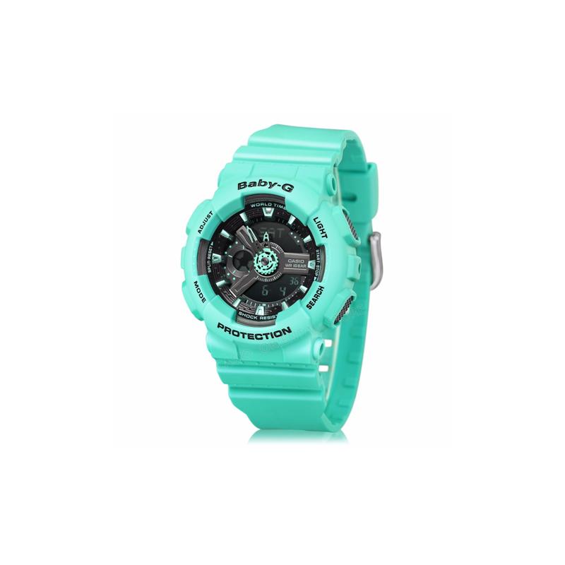 Casio BABY-G Theme Series Dial Street Fluorescent Contrast Color Dual Display Multifunctional Quartz Movement Resin Strap Japanese and BA-111-3A