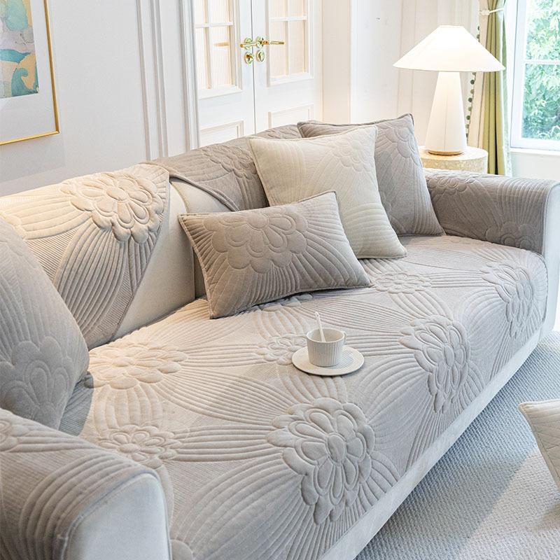 

Подушка для дивана из молочного флиса, утолщенная плюшевая кремовая ветрозащитная однотонная ретро французская нескользящая кожаная накидка на диван, осенне-зимняя подушка для сиденья 30 * 50 waist pillowcase