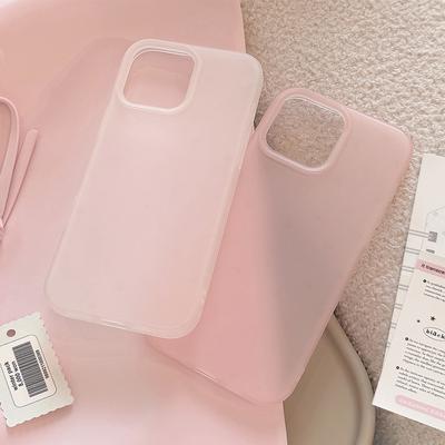 Clear Feeling Suitable for Apple 16 Mobile Phone Case 17pro Max Korean Solid Color Iphone14 Matte 13 Soft Case