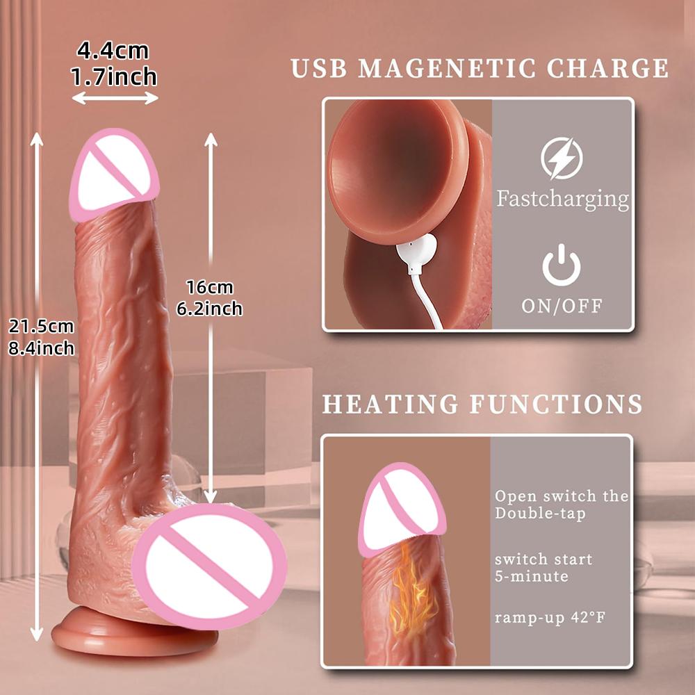 Remote Control Soft Penis Vibrator Realistic Dildo Sex Toy For Woman Telescopic Dick Toy Artificial G Spot Thrusting Sexy Toy