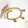Rose Gold Cherry Bracelet Elegant Hand Jewelry For Women Simple Fashion Delicate Accessory