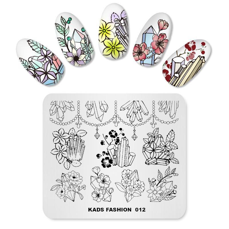 KADS Fashion 012 Nail Art Stamping Plates Manicure Stamping Plate Template Image Plates For DIY Tools Nail Decoration