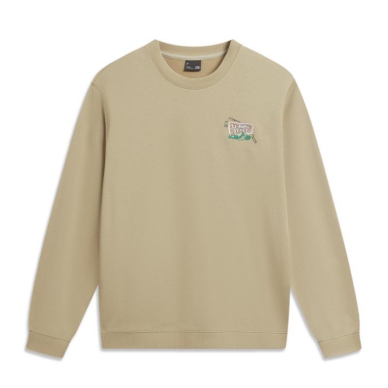 Li-Ning Loose Fit Round Neck Graphic Print Sweatshirt Unisex Sweatshirt AWDW377-5