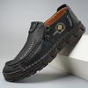 Leather shoes men's casual single shoes large size stitched casual shoes one pedal driving shoes