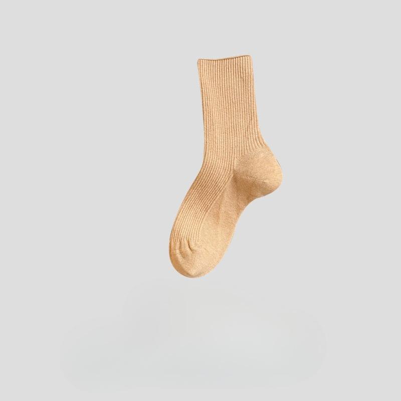 Women's Mid-calf Socks, Spring and Autumn Cotton Socks, Long Socks, Solid Color, Versatile Autumn Boneless Pile Socks