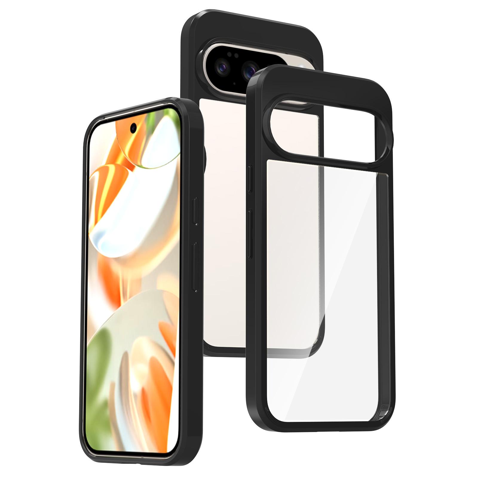 

For Google Pixel 10/10 Pro Case Anti-Scratch TPU+Acrylic Clear Back Phone Cover Black