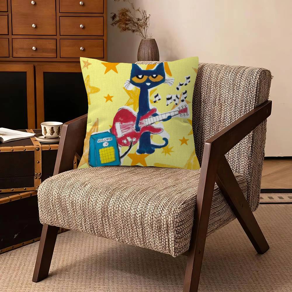 Cartoon PPete Tthe CCat T Decorative Pillowcase Square Pillowcase Home Office Decorative Cushion Cover