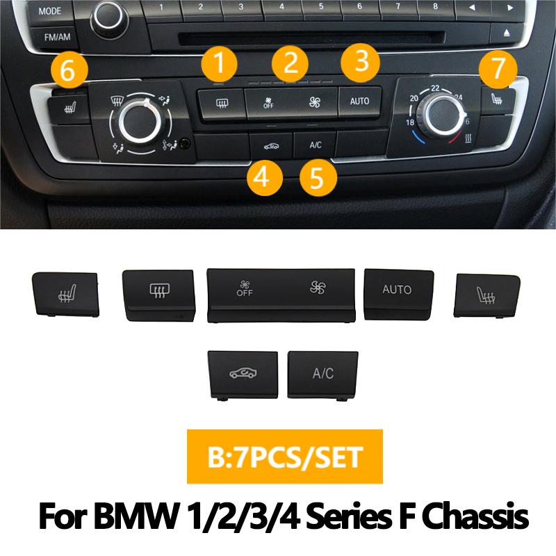 Car Dashboard CAir Conditioner AC Control Button CD Player Key Cap Repair Kit For BMW 1 2 3 4 F Series F20 F21 F22 F23 F30 F32