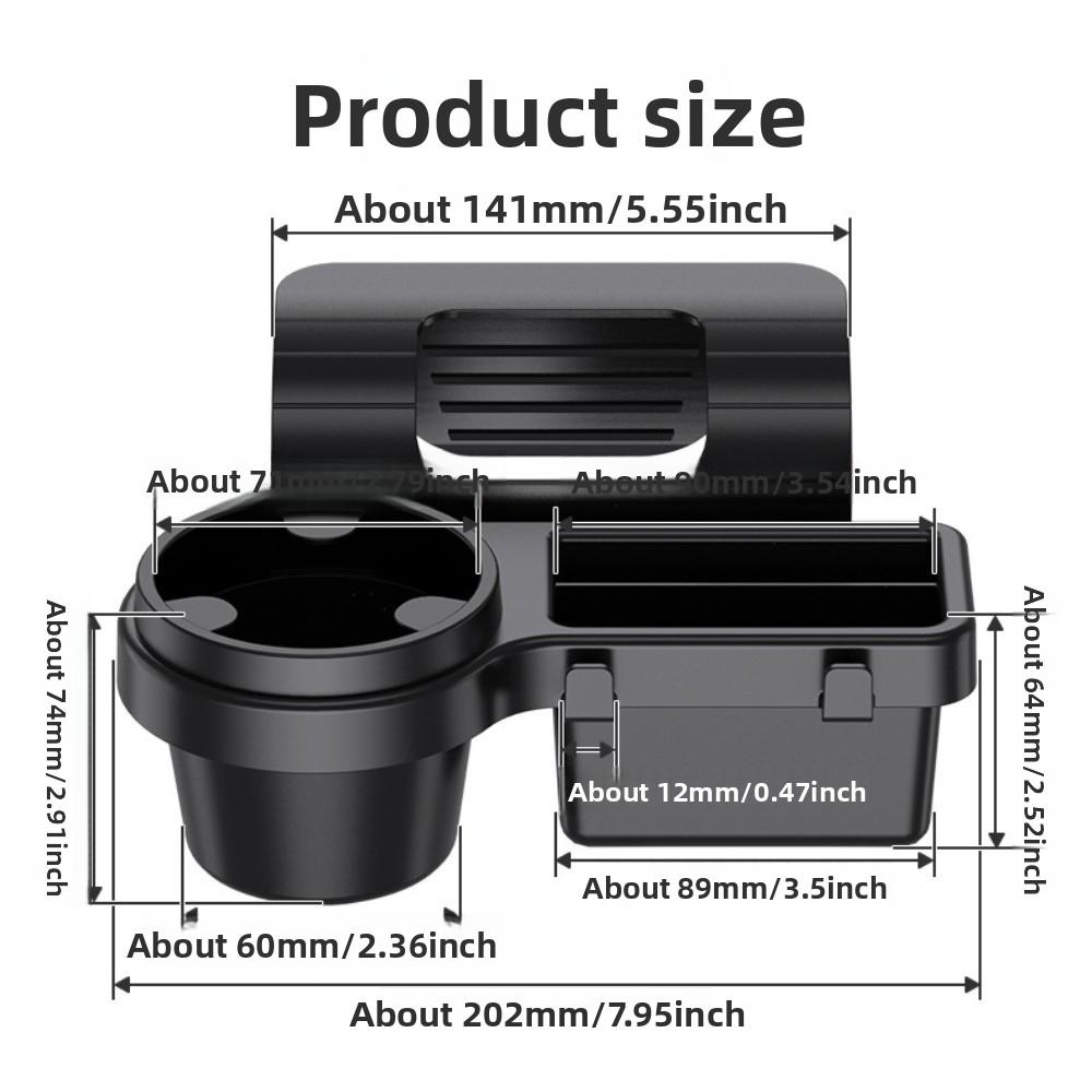 Car Multi Functional Phone Holder Storage Box Cup Holder Window Side Storage Organizer Space Saving Design Sunglasses Coins