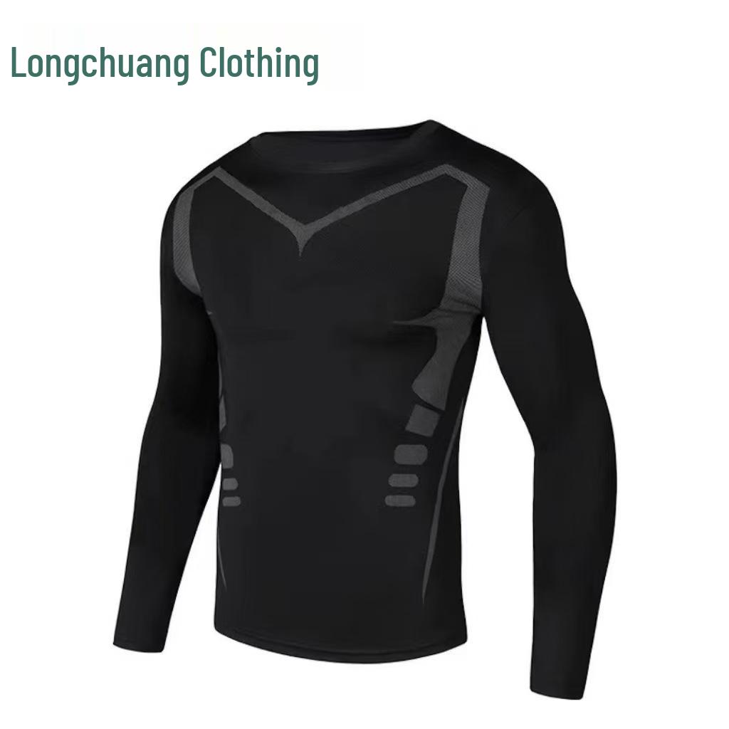 Men's Sci-Fi High Elasticity Quick-Dry Sports Set - Breathable, Tight Fit for Running & Basketball