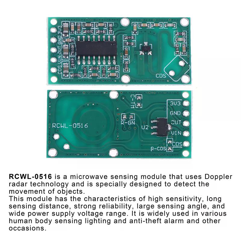 1/5Pcs RCWL-0516 Microwave Radar Intelligent Sensor Module Human Body Induction Switch Board For Arduino Diy Accessories