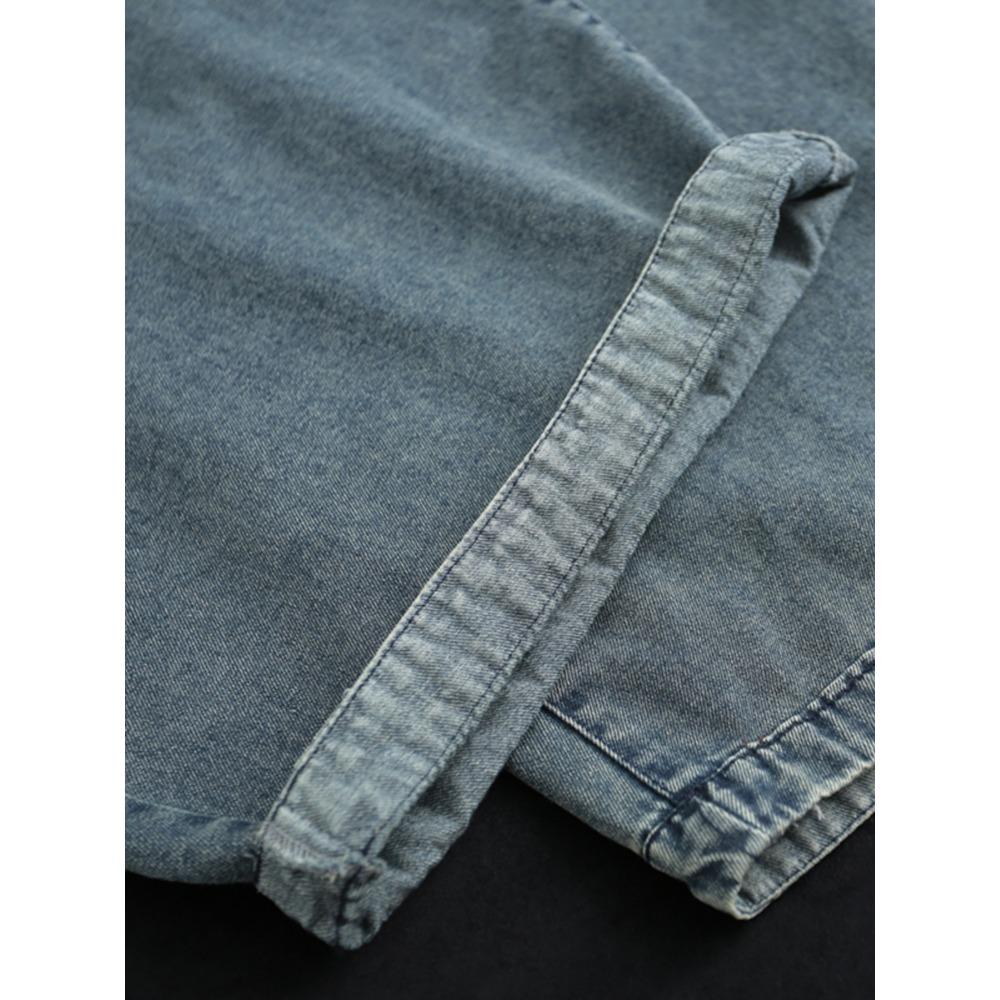 Dimanaf 2025 Sommer Damen Jeans Lässig Bestickte Blumen Haremshosen Hohe Taille Elastische Grundlegende Lose Haremshosen