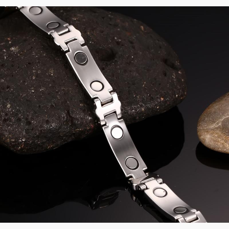 Vinterly Steel Magnetic Bracelet Male Hand Chain Health Energy Bracelet Men Stainless Steel Bio Magnetic Bracelets For Men Women