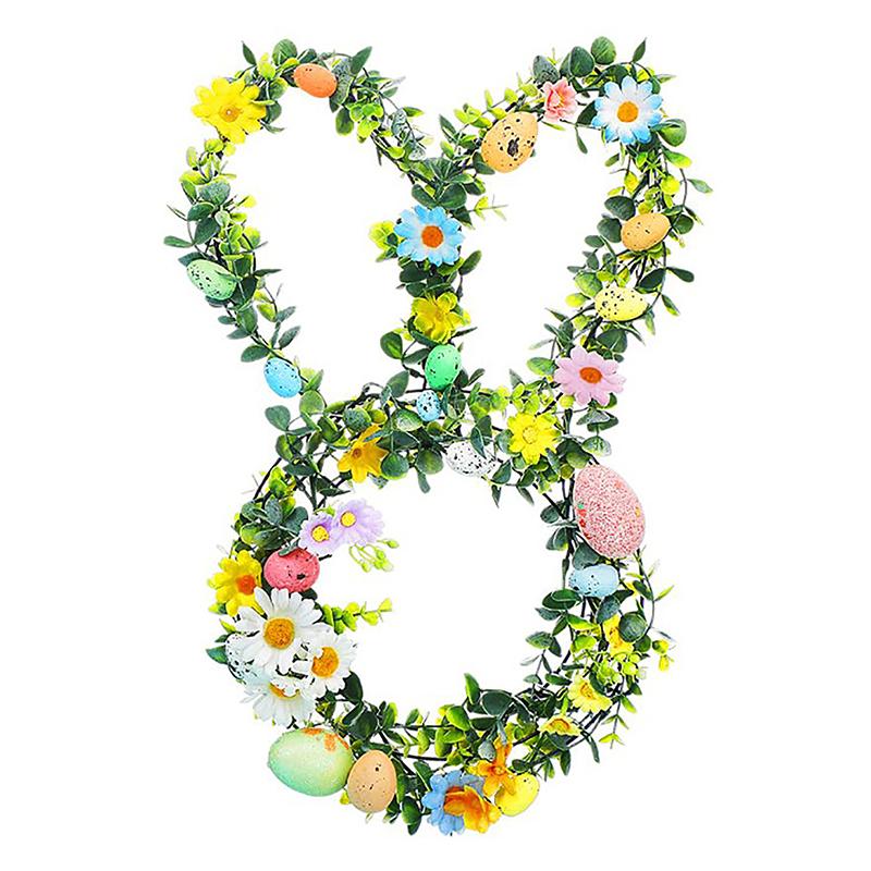 

6 шт. Голова пасхального кролика, проволочный венок в форме яйца, металлическая основа для венка, настенный декор для Пасхи, поделки своими руками, для использования в помещении и на улице Rabbit