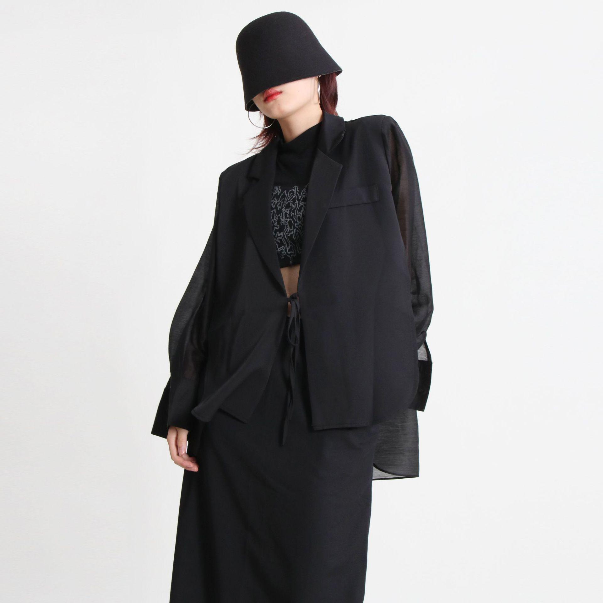 

Женский легкий солнцезащитный кардиган 2025 года: Дизайн Temperament, средней длины, свободного кроя Large чёрный