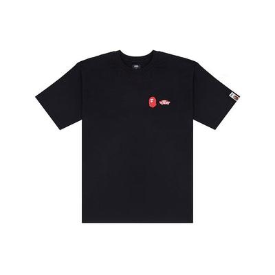 X Bape Colección Cápsula Edición Limitada Estampado Sk8-Hi Casual Transpirable Cuello Redondo Manga Corta Camiseta Tops Unisex Negro VN0A7XQ8448