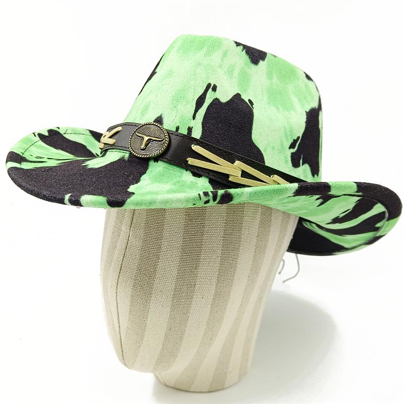 Dark purple Cowboy Hat New Jazz Knight hat cowboy hat monochrome felt hat men's and women's large brim outdoor hat