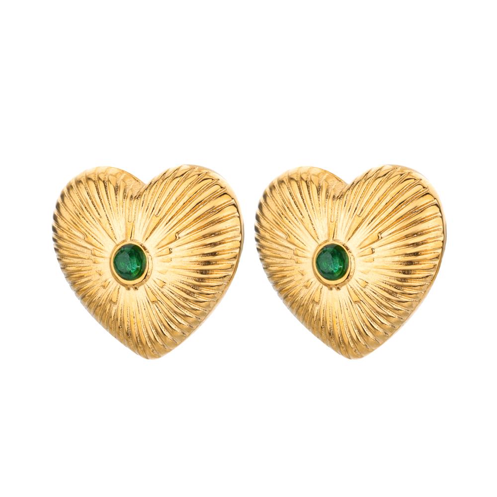 

Серьги-гвоздики в форме сердца с полосками для женщин, золотого цвета, из нержавеющей стали, модные, для вечеринки, свадьбы, подарок парню