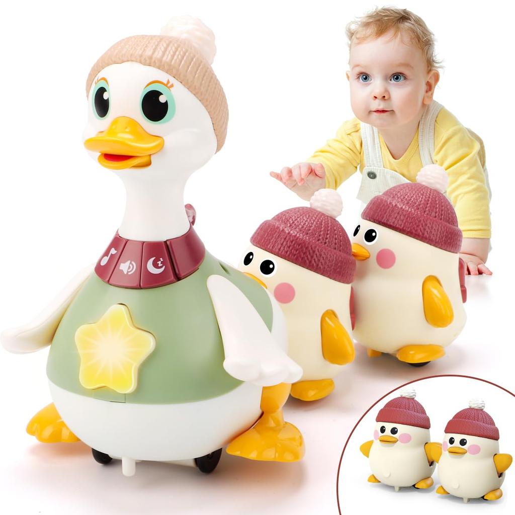 REMOKING Baby Toy Set of 3 Ducks and for 0 Years with Music and Moving Baby Shower Birthday Christmas Ages and Boys and Girls Mom and 2 (Mother