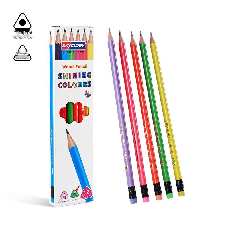 Eco-Friendly Hexagonal Oil-Based Colored Pencils - 48 Color Set for Students