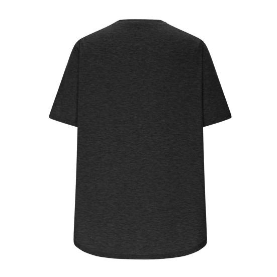 Women Tops Round Neck Short Sleeve Loose Fit Tee Shirt Pure Color Soft Breathable Fabric Summer Tops Casual Sporty Wear
