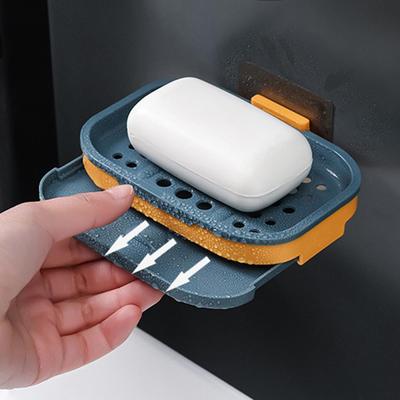 Suction Cup Shower Soap Dish Wall Mounted Draining Soap Saver for Bathroom Tile Soap Holder Soap Tray Bar Soap Sponge Holder